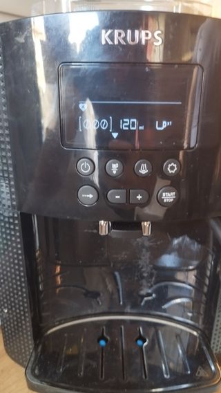 Krups Máquina de café Essential, molinillo de granos, cafetera espresso, pantalla LCD, limpieza automática, boquilla de vapor pa