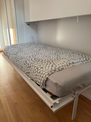 Litera plegable de madera blanca