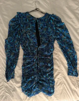 Vestido Zara floral azul talla S