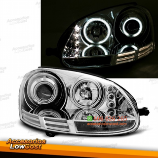 FAROS CCFL OJOS DE ÁNGEL PARA VW GOLF V, 03-09,