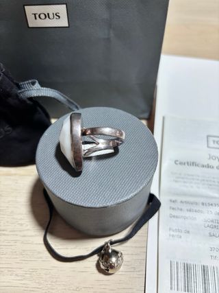 Anillo Tous Plata Piedra Blanca