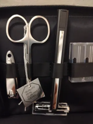 Neceser estuche manicura negro hombre