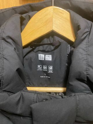 Abrigo largo plumífero hombre negro