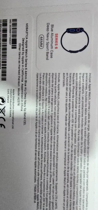 Apple Watch Series 6 44mm Negro/Azul Marino