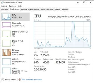 PC Gaming i7 9700K 32GB RAM RX 580 SSD NVMe