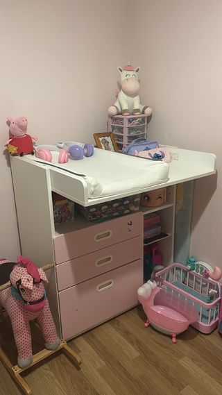 Cambiador Bebé IKEA SMASTAD Blanco/Rosa