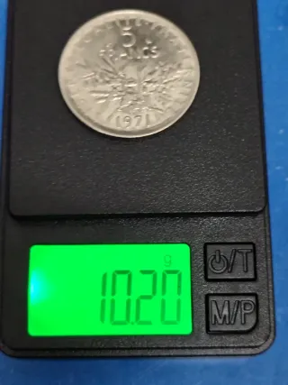 2 Monedas Francia 5 Francos 1971 y 1972