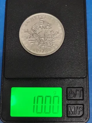 2 Monedas Francia 5 Francos 1971 y 1972