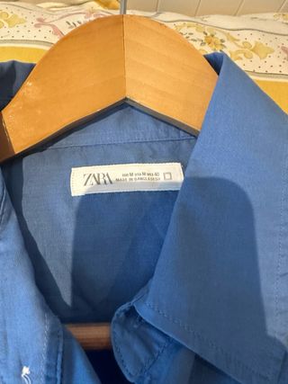 Camisa Zara Azul Talla M Nuevo con Etiqueta