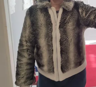 Bomber Geox pellicciotto beige/grigio