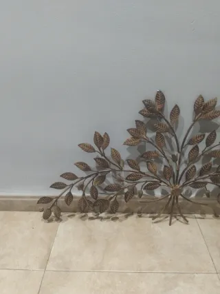 Decoración de pared hojas metal
