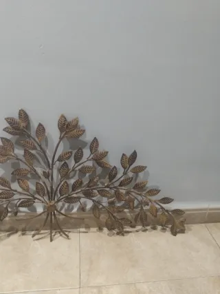 Decoración de pared hojas metal