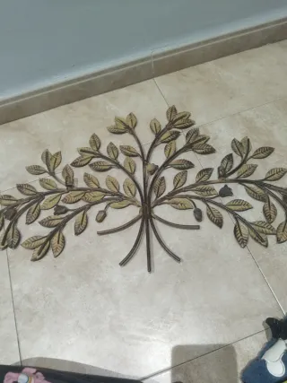 Decoración de pared hojas metal