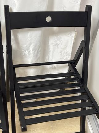2 Sillas Plegables Madera Negras