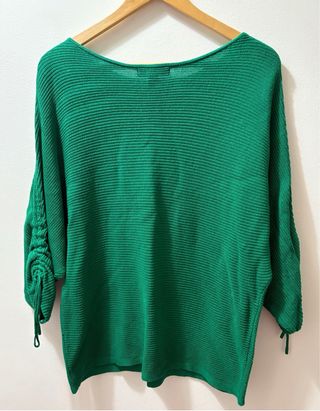 Suéter de punto verde talla única