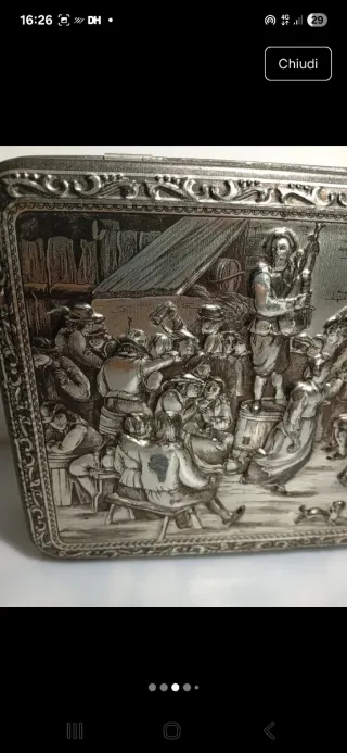 Raro contenitore antico 3D Teniers G. B. C. Belgiu