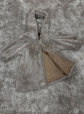 Abrigo pelo capucha Jean Louis Paris gris