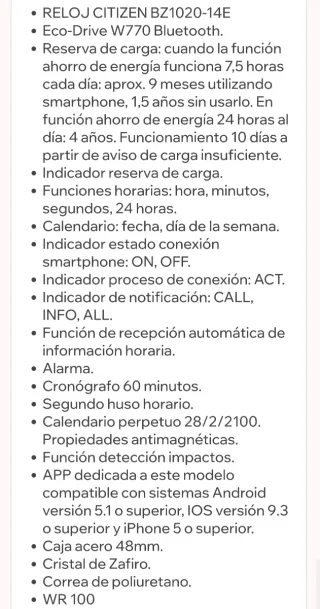 Orologio Citizen Eco-Drive Bluetooth