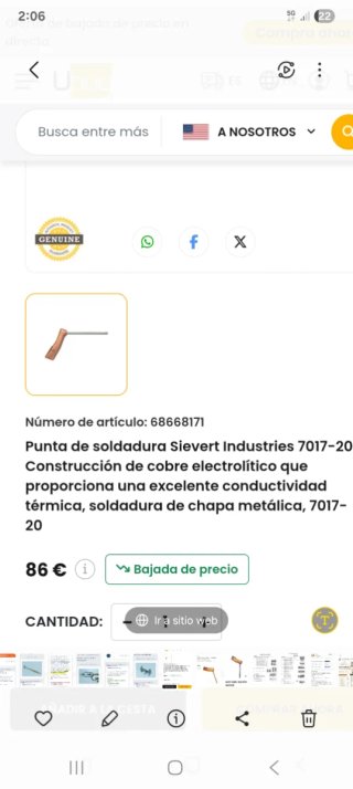 Herramienta Sievert 12561 Made in Sweden, soldar.