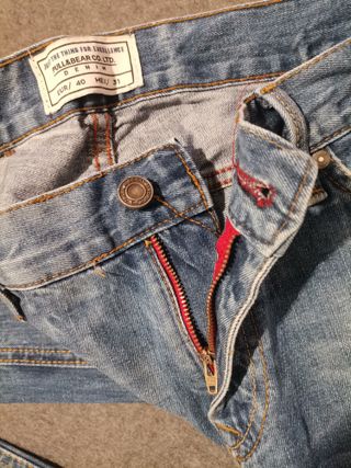 Jeans Talla 40 Azul Desgastado