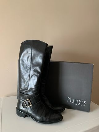 Botas altas de piel negras, marca Plumers T-39
