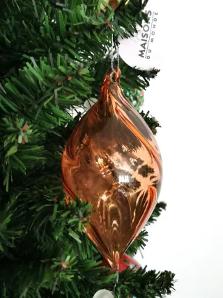 Lote de 6 Bolas de Navidad Vidrio Naranja (NUEVAS)