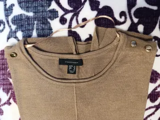 Vestido suéter beige manga larga