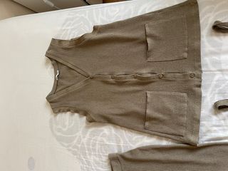 Conjunto canalé Zara chaleco, body y pantalón