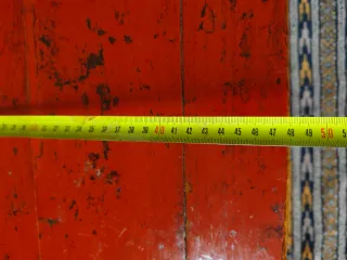 Raro Tavolo Basso Lacca Rossa 17/18 Sec.