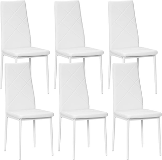 Set di 6 Sedie Sala da Pranzo in Finta Pelle, Sedi