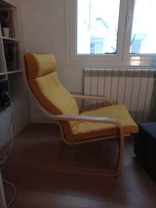 Butaca moderna tela y madera