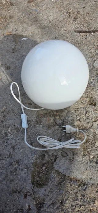 Lámpara esférica blanca de cristal