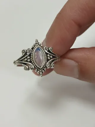 Anel Artesanal Pedra Semipreciosa Cravada