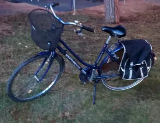 Bicicleta Kettler 7v 1 plató con alforjas y cesto.