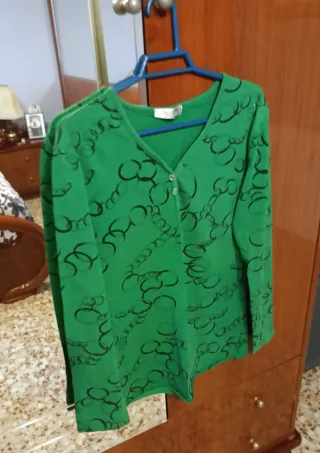 Camiseta Andreia manga larga verde XL