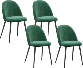 Set 4 Sedie Moderne Imbottite con Schienale Ricurv