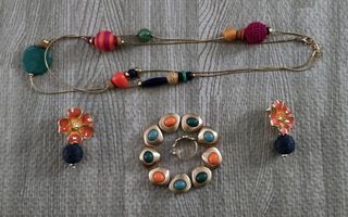 Conjunto bisutería artesanal multicolor