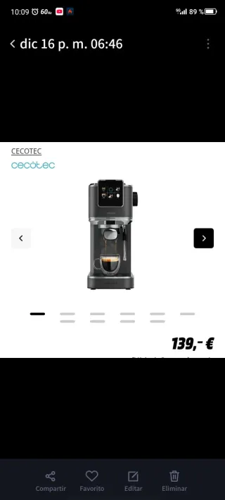 Cafetera Cecotec poco uso