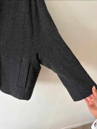 Chaqueta Zara Manteco Talla M oversize Gris