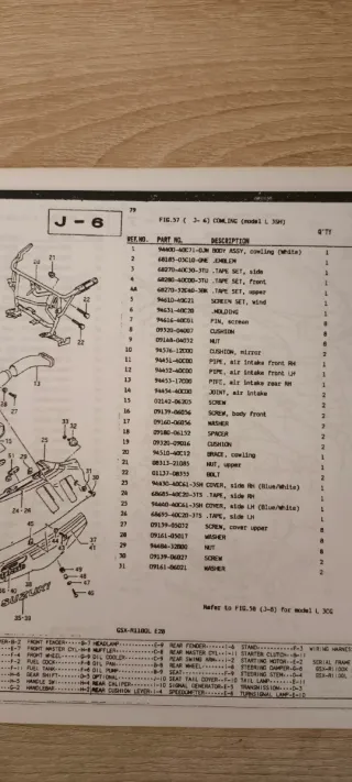 Manual de despiece Suzuki GSXR 1100
