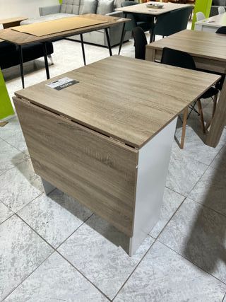 Mesa extensible madera y blanco