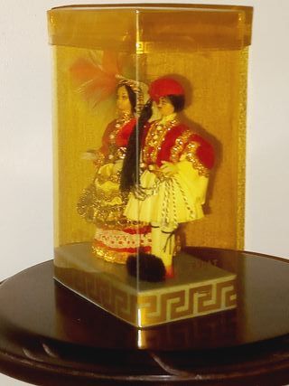 Casal de Bonecos Folclóricos Gregos Vintage