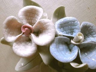 2 Cuadros Cerámica Flores. Firma sello MARCO GINER