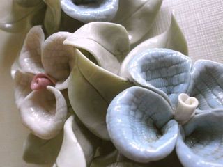 2 Cuadros Cerámica Flores. Firma sello MARCO GINER