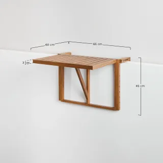 Mesa Balcón Colgante y Plegable Madera