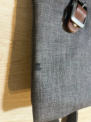 Bolso-Mochila Gris y Cuero