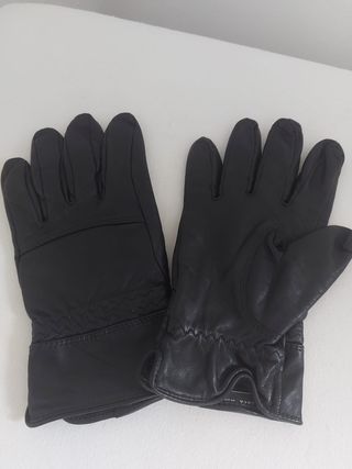 Guantes Piel Hombre Zara Negros