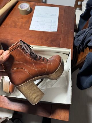 Botines tacón plataforma mujer marrones