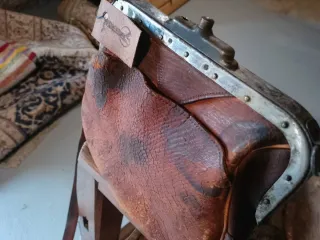 Bolso antiguo piel cobrador autobús S.XX