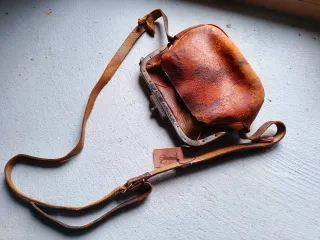 Bolso antiguo piel cobrador autobús S.XX